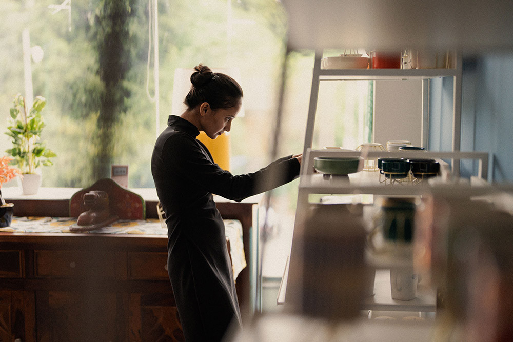 woman shopping in furniture store